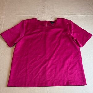 Ann Taylor Women's Fuchsia Pink Crewneck Short Sleeve Top Size S